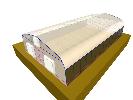3.3m Height Metal Frame Greenhouse 300sqm Customization For Strawberry