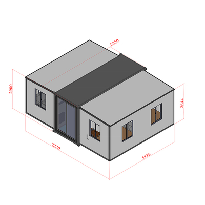 Customizable 40ft Expandable Container House With Gypsum Board Covering 20ft 40ft