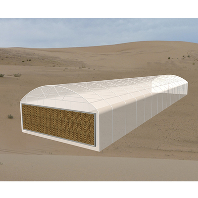 Windproof Single Tunnel Greenhouse With Greenhouse Pad And Fan Cooling System