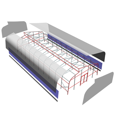 275gsm Zinc Coated Steel Pipe Greenhouse With Agricultural Plastic Film